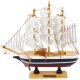 Model Kolekcjonerski Dekoracyjny Statek Żaglowiec Czarno-Biały 21x21cm 3