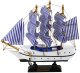 Model Kolekcjonerski Dekoracyjny Statek Żaglowiec Biało-Niebieski 18x17cm 3