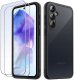 krainaGSM Etui do Samsung A35 | A55 5G MATOWE WZMACNIANE CZARNE ZESTAW 2x SZKŁO 1