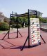 Siłownia ogrodowa + ścianka wspinaczkowa MONKEY BAR czarna metal CE 200kg 4