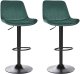 Zestaw 2 krzeseł barowych DUBROVNIK Welur Obrotowy Szmaragdowy 1
