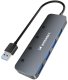 Hub rozdzielacz 4x USB-A z włącznikami aluminiowy - szary WOZINSKY 1