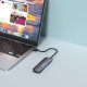 Hub rozdzielacz 4x USB-A z włącznikami aluminiowy - szary WOZINSKY 4