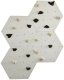 Ścianka wspinaczkowa sześciokątna 4x szara płyta + 20 białe/czarne uchwyty 1