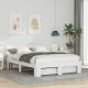 vidaXL Ramka łóżka Z zagłówkiem Biały 160 x 200 cm Lite drewno sosnowe 1