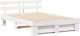 vidaXL Ramka łóżka Z zagłówkiem Biały 160 x 200 cm Lite drewno sosnowe 2