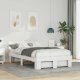 vidaXL Ramka łóżka Z zagłówkiem Biały 140 x 190 cm Lite drewno sosnowe 1