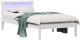 vidaXL Ramka Łóżka z Zagłówkiem i LED - Biała 100x200 cm, Lite Drewno Sosnowe 3