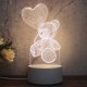 Lampka LED 3D Miś z serduszkiem na prezent 2