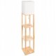 Lampa Stojąca Podłogowa DREWNIANA 2w1 PÓŁKA REGAŁ 160cm Do Czytania E27 3