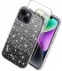 Etui do iPhone 13 | 14 silikonowe BROKAT DIAMOND Szkło ochronne na ekran 9H 1