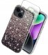 Etui do iPhone 13 | 14 silikonowe BROKAT DIAMOND Szkło ochronne na ekran 9H 1