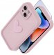 Etui do iPhone 13 | 14 silikonowe MATOWE serce + Szkło ochronne na ekran 9H 1