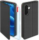 Etui z klapką do Samsung A56 5G Zamykane Czarne Futerał + Szkło 9H 1