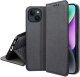 Etui z klapką do iPhone 14 Zamykane Czarne Futerał + Szkło 9H 4