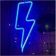 NEON LED WISZĄCY LAMPKA ŚCIENNA BŁYSKAWICA USB 3xAA 3