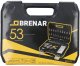 Brenar klucze nasadowe 53cz. 1/4" 6 kątne CR-V one size 3