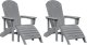 vidaXL Krzesła Adirondack z podnóżkami, 2 szt. jasnoszare z HDPE 1