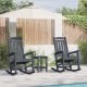 vidaXL Krzesła bujane , 2 sztuki, granatowe, wymiary 70x92x107,5 cm, materiały: HDPE 1