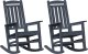 vidaXL Krzesła bujane , 2 sztuki, granatowe, wymiary 70x92x107,5 cm, materiały: HDPE 2