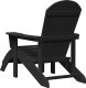 vidaXL Fotel Adirondack z podnóżkiem, czarny, HDPE 2