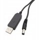KABEL PRZETWORNICA USB DC 5,5X2,1MM 5V-12V STEP UP 1A 100CM ROSFIX 2