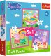 Trefl Puzzle 3w1 Świnka Peppa, Peppa i przyjaciele - łącznie 106 elementów (34873) 1