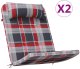 vidaXL Czerwone poduszki na krzesła 2 pcs Czerwona krata Standardowe 3