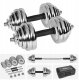 Hantle żeliwne chromowane regulowane w walizce z gryfem, zestaw 30kg REBEL ACTIVE 1