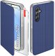 krainaGSM Etui z klapką do Samsung S25 Zamykane Granatowe Futerał + Szkło 9H 1