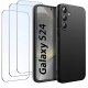 ZESTAW Etui do Samsung S24 Matowe Czarne Silikon Slim +3 SZTUKI SZKŁO 1