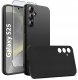 krainaGSM Etui do Samsung S25 CASE Gumowe CZARNE Matowe Silikon Slim + SZKŁO 9H 1
