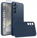 Etui do Samsung S25+ Plus CASE Gumowe GRANATOWE Matowe Silikon Slim +SZKŁO 1