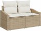 vidaXL Zestaw do jadalni w ogrodzie z poduszką 7 pcs Beż, Kremowy (3355540) 4