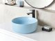 Umywalka nablatowa ceramiczna ⌀ 37 cm niebieska GUDAR 2