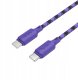 Kabel USB Hoco USB-C - USB-C 1 m Fioletowy 1