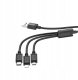 Kabel USB Hoco USB-A - USB-C + microUSB + Lightning 1 m Czarny 2