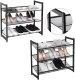 Regał na buty czarny metalowy industrialny 3 półki 7430,762,8 cm 5