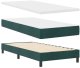 Łóżko pudełkowe z materacem ciemnozielonym 90x200 cm aksamit Lumarko! 5