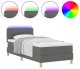 vidaXL Łóżko Na Sprężynach z Materacem & LED Ciemnoszare 100x200 cm Tkanina Lumarko 2
