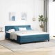 vidaXL Box Spring Łóżko z Materacem i LED Niebieskie 180x200 cm Aksamit Lumarko 2