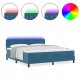 vidaXL Box Spring Łóżko z Materacem i LED Niebieskie 180x200 cm Aksamit Lumarko 5