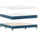 vidaXL Box Spring Łóżko z Materacem i LED Niebieskie 180x200 cm Aksamit Lumarko 6
