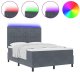 vidaXL Łóżko Box Spring z materacem i LED ciemnoszare 160x200 cm aksamitne Lumarko! 2