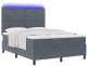 vidaXL Łóżko Box Spring z materacem i LED ciemnoszare 160x200 cm aksamitne Lumarko! 4