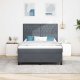 vidaXL Łóżko Box Spring z materacem i LED ciemnoszare 160x200 cm aksamitne Lumarko! 5