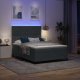 vidaXL Łóżko Box Spring z materacem i LED ciemnoszare 160x200 cm aksamitne Lumarko! 6