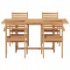 Zestaw do jadalni w ogrodzie 5 pcs Brązowy Lite drewno tekowe Lumarko! 6