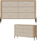 Komoda Szafka z 6 szufladami Szeroka 140 cm Dąb Kaszmir Złoty DANTE DT04 1