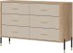 Komoda Szafka z 6 szufladami Szeroka 140 cm Dąb Kaszmir Złoty DANTE DT04 2